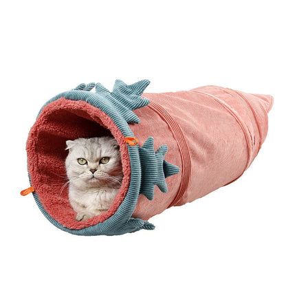 Adorable fruit-shaped cat hammock in various colours, providing a cosy and comfortable retreat for felines
