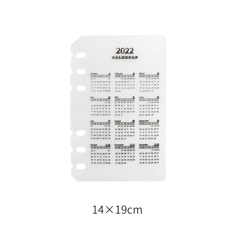 Handwritten label adhesive sticker set showing grid layouts, sticky notes, and A6 rulers on paper