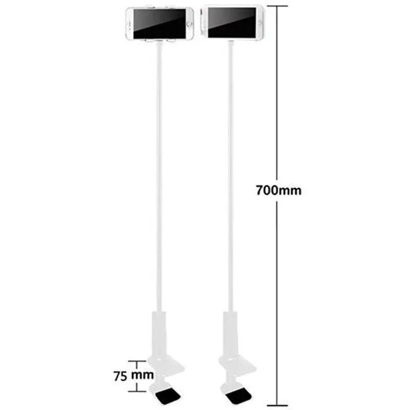 Black flexible mount holder with bendy arm and suction base holding a smartphone at an angle