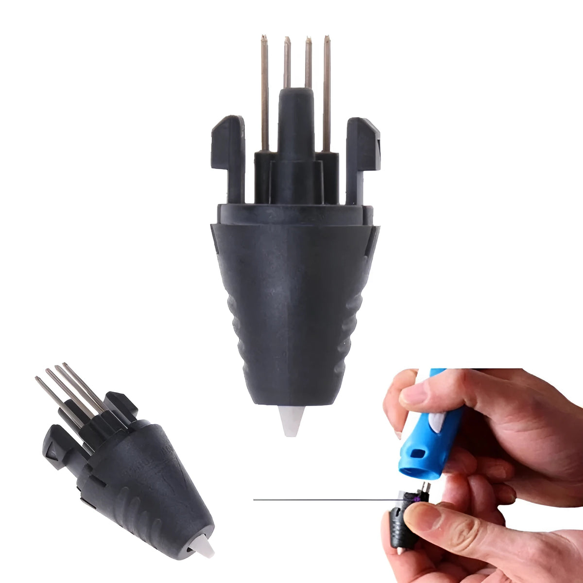3D printing pen replacement tips shown with 12V and 5V option labels for compatible pens