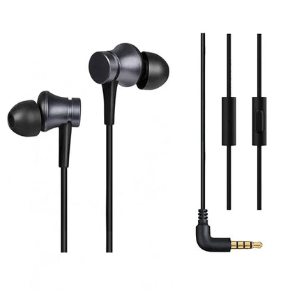 Piston in-ear headphones with 3.5mm plug in black, blue, and red colour options