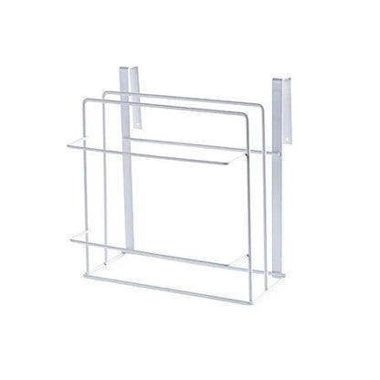 Double layer iron kitchen towel rack with chopping board storage