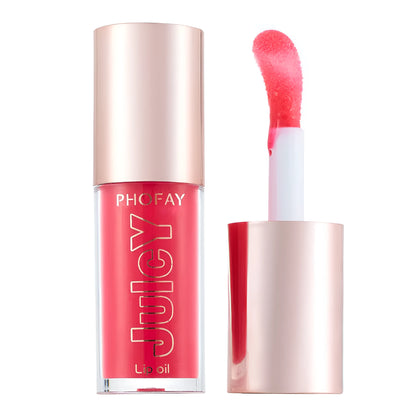 PHOFAY Juicy Lip Oil bottle with doe-foot applicator in non-sticky formula