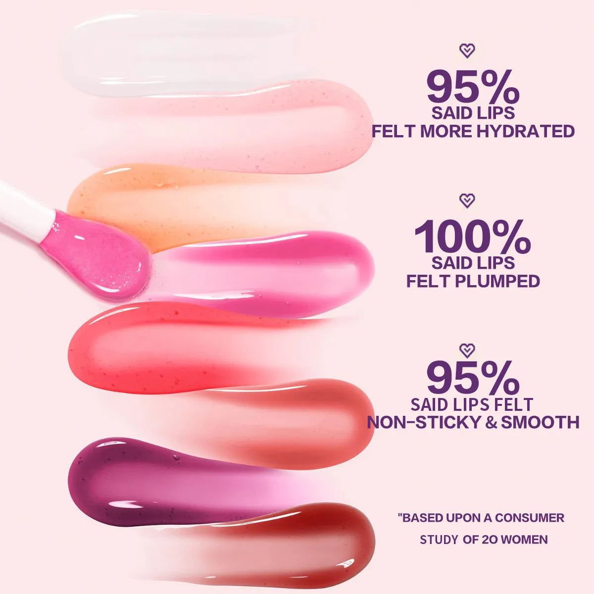 PHOFAY Juicy Lip Oil bottle with doe-foot applicator in non-sticky formula