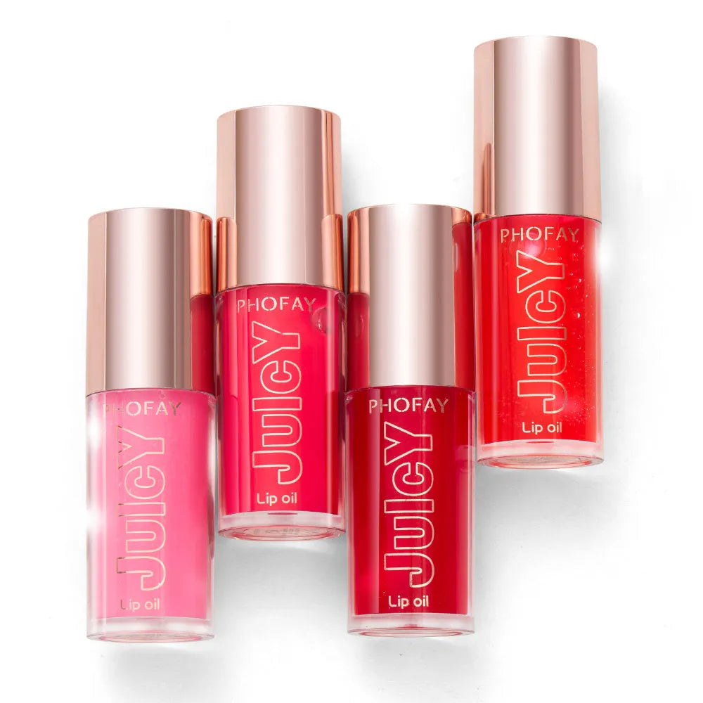 PHOFAY Juicy Lip Oil bottle with doe-foot applicator in non-sticky formula