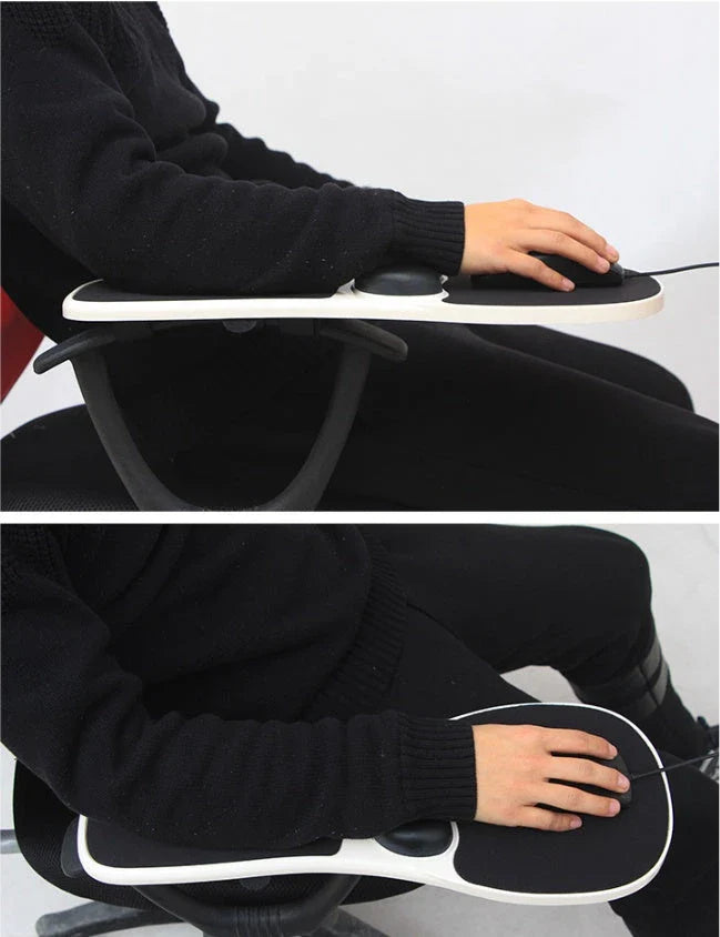 Ergonomic computer armrest mouse pad with adjustable design and memory foam wrist support for improved posture and reduced strain