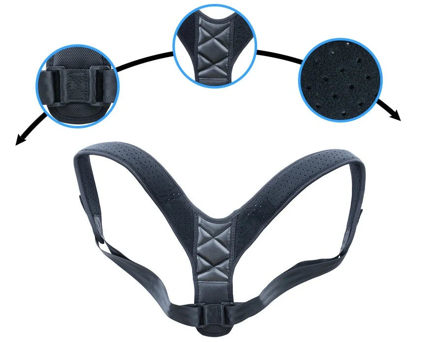 Children's medical posture corrector with reinforced nylon and PU leather for durable support