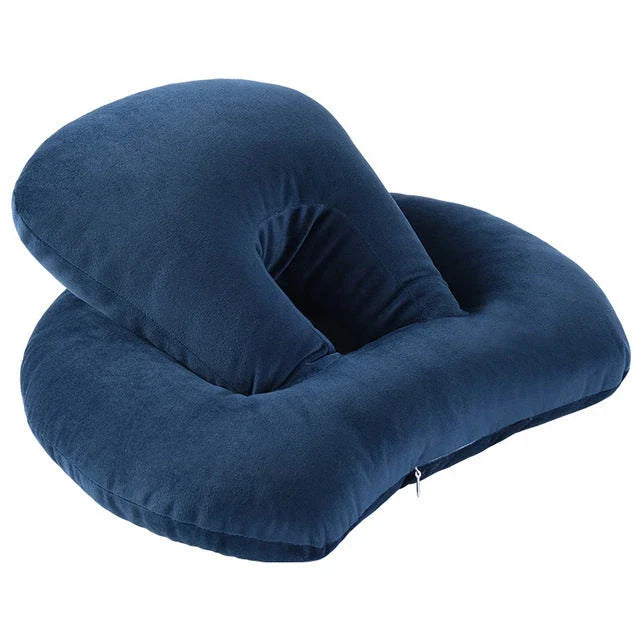 Comfortable U-Shaped Desk Neck Pillow with Plush Velvet Exterior and Adjustable Arm Rest Support