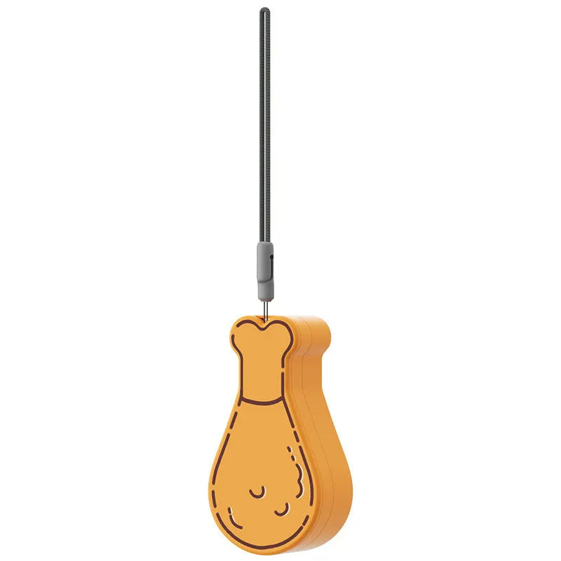 Orange and white portable pet water bottle with attached food container and carry sling.