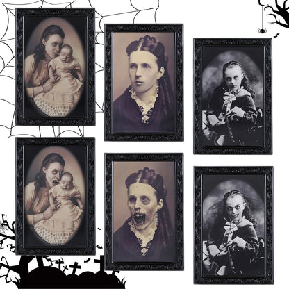 Spooky 3D changing face Halloween picture frame with realistic ghostly figure design