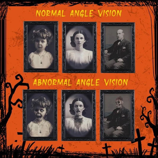 Spooky 3D changing face Halloween picture frame with realistic ghostly figure design