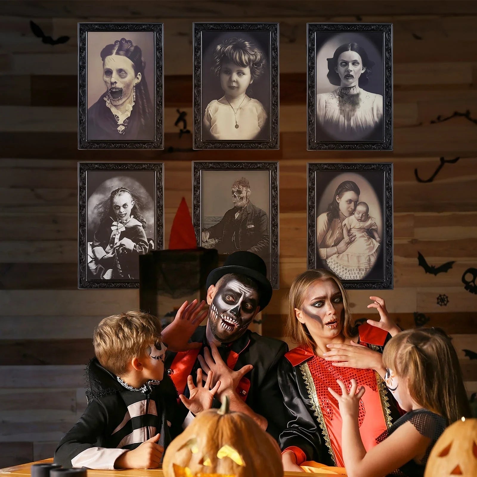Spooky 3D changing face Halloween picture frame with realistic ghostly figure design