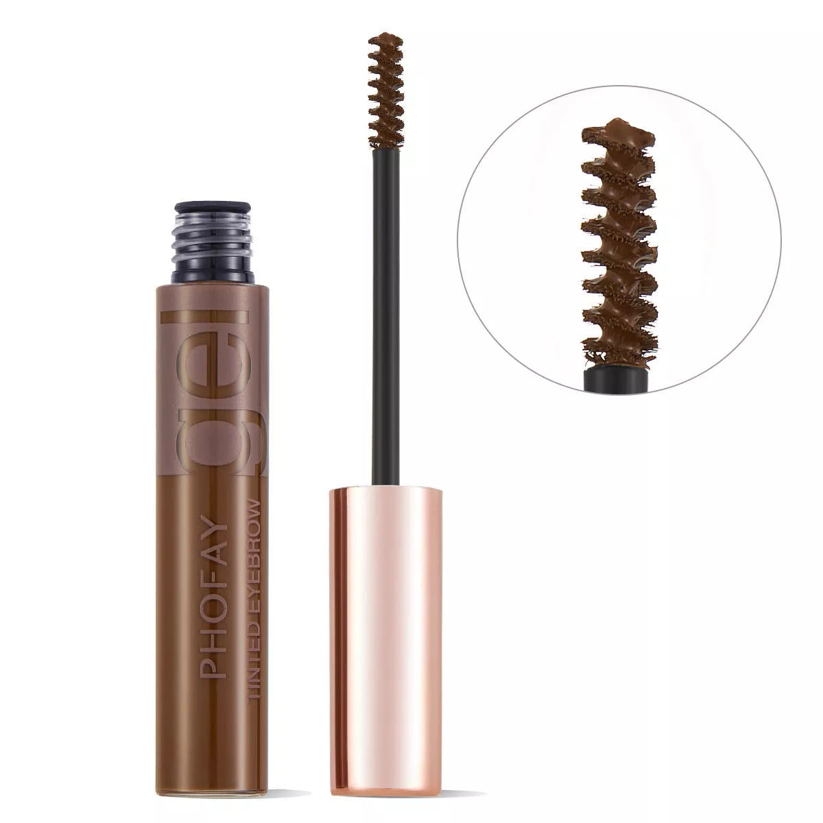 PHOFAY Tinted Eyebrow Gel in a 10ml tube with precision brush for natural-looking brows