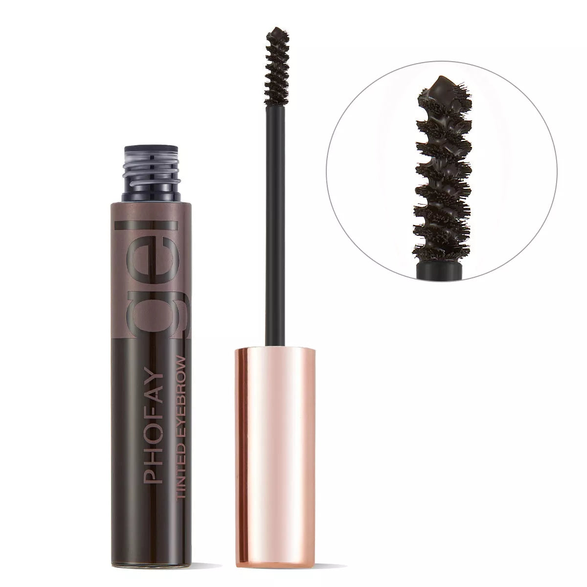 PHOFAY Tinted Eyebrow Gel in a 10ml tube with precision brush for natural-looking brows