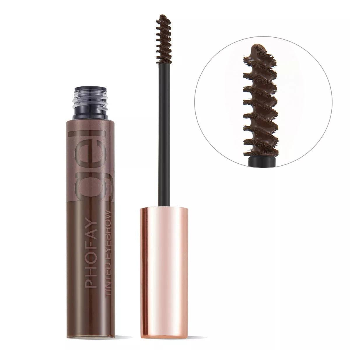 PHOFAY Tinted Eyebrow Gel in a 10ml tube with precision brush for natural-looking brows