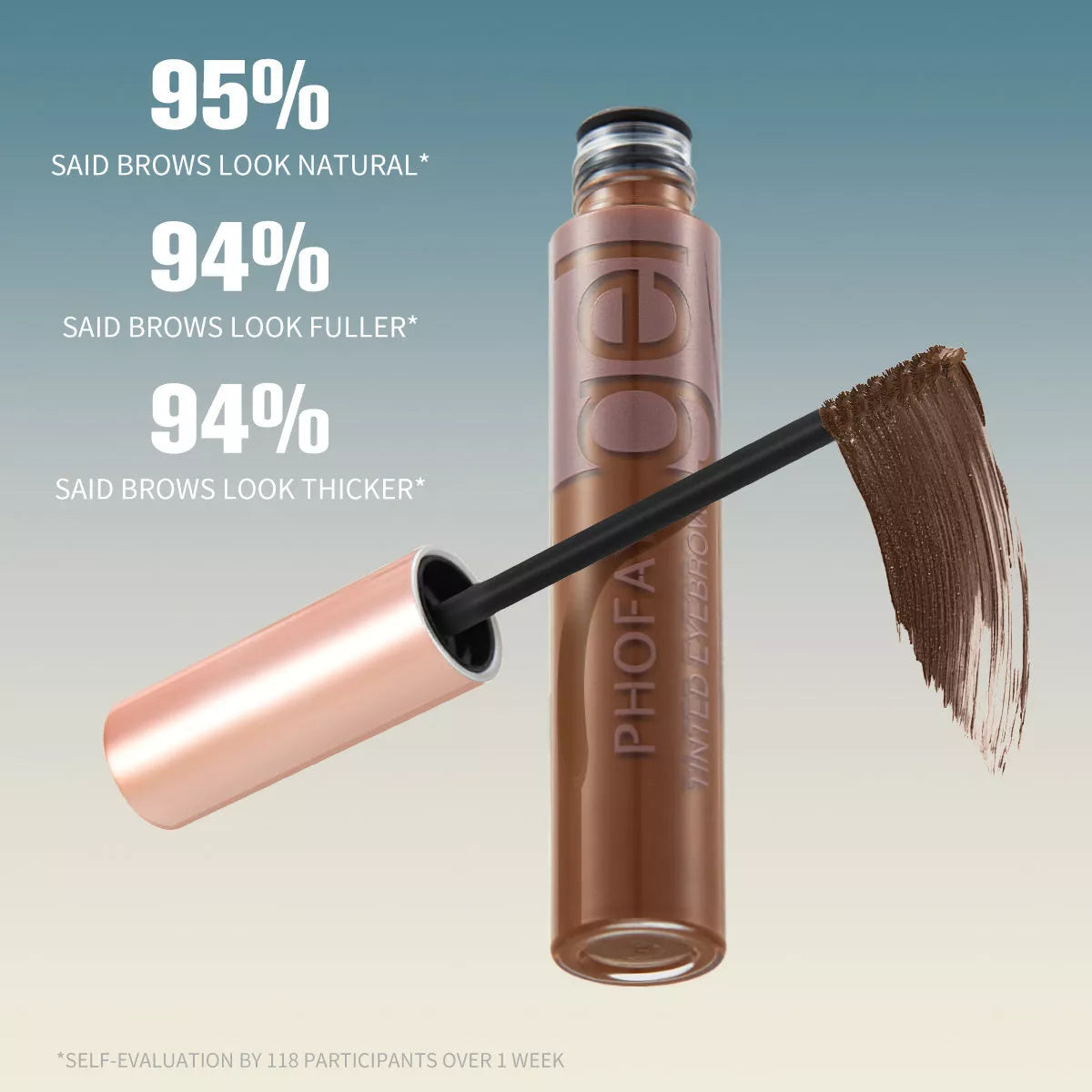 PHOFAY Tinted Eyebrow Gel in a 10ml tube with precision brush for natural-looking brows