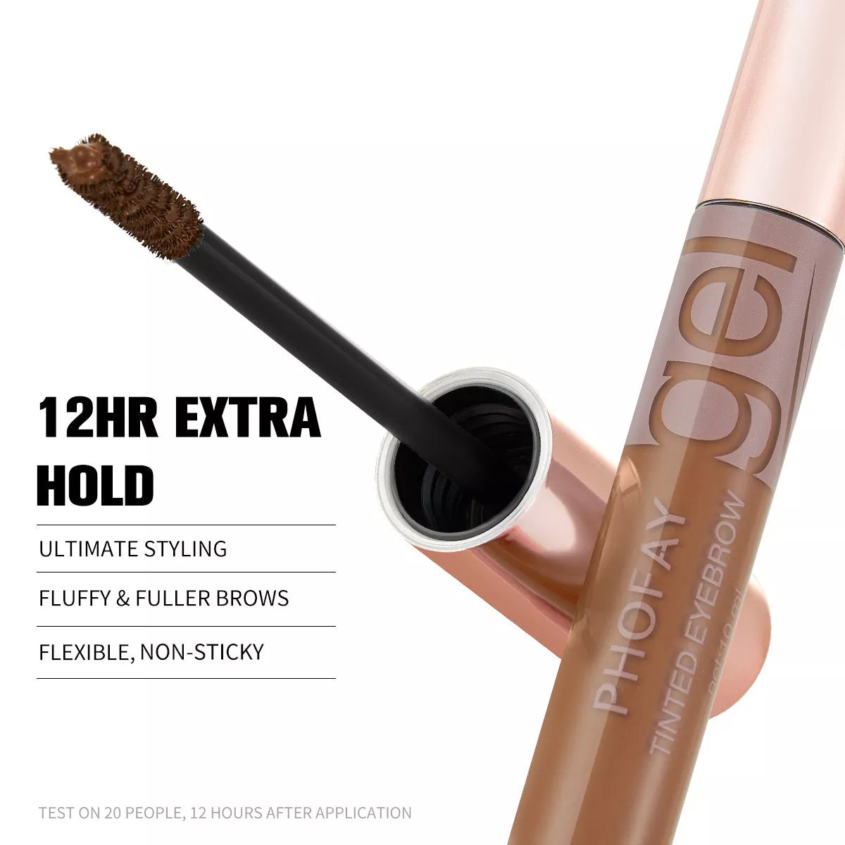 PHOFAY Tinted Eyebrow Gel in a 10ml tube with precision brush for natural-looking brows