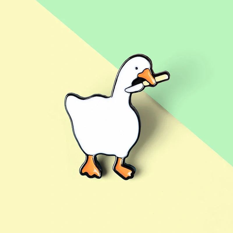 Untitled Goose Game Big Goose Brooch in alloy with geometric design