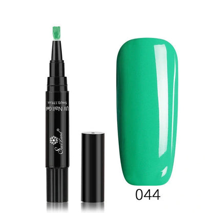 3-in-1 Gel Nail Varnish Pen with Glitter for One-Step Nail Art