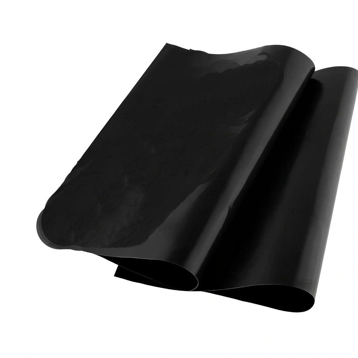 Black and yellow reusable BBQ grilling mat measuring 400x330mm with non-stick PTFE-coated surface