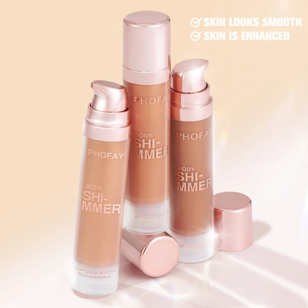 PHOFAY Body Shimmer Oil 25ml lightweight silky shimmering body oil in colours 01, 02, 03, or Set