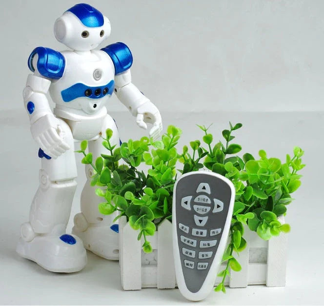 Remote control dancing robot toy with gesture controls, autonomous navigation, and customizable dance routines