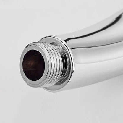 Orange hand-held pressurised shower head with rain function and attachment pieces