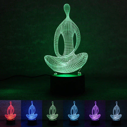 Mesmerising 3D colour-changing LED night light with acrylic design for bedrooms and living rooms