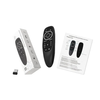 G10 G10S intelligent voice remote control with plastic shell, silicone buttons, and 164mm length
