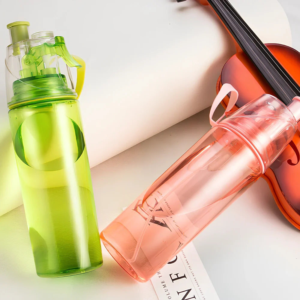 600ml sports spray water bottle with mist function in multiple colours for cycling and hiking