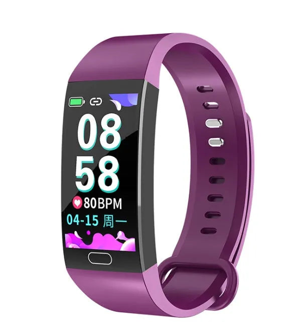 RD11 colour screen smart bracelet with 1.14 inch display, silicone wristband and PC body, shown in black
