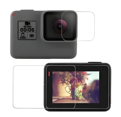 GoPro Hero 5/6/7 transparent 9H tempered glass lens and LCD screen protector films
