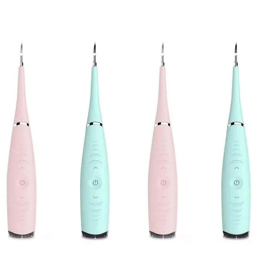 Pink and blue waterproof electric tooth scaler with 190mm handle for dental calculus removal