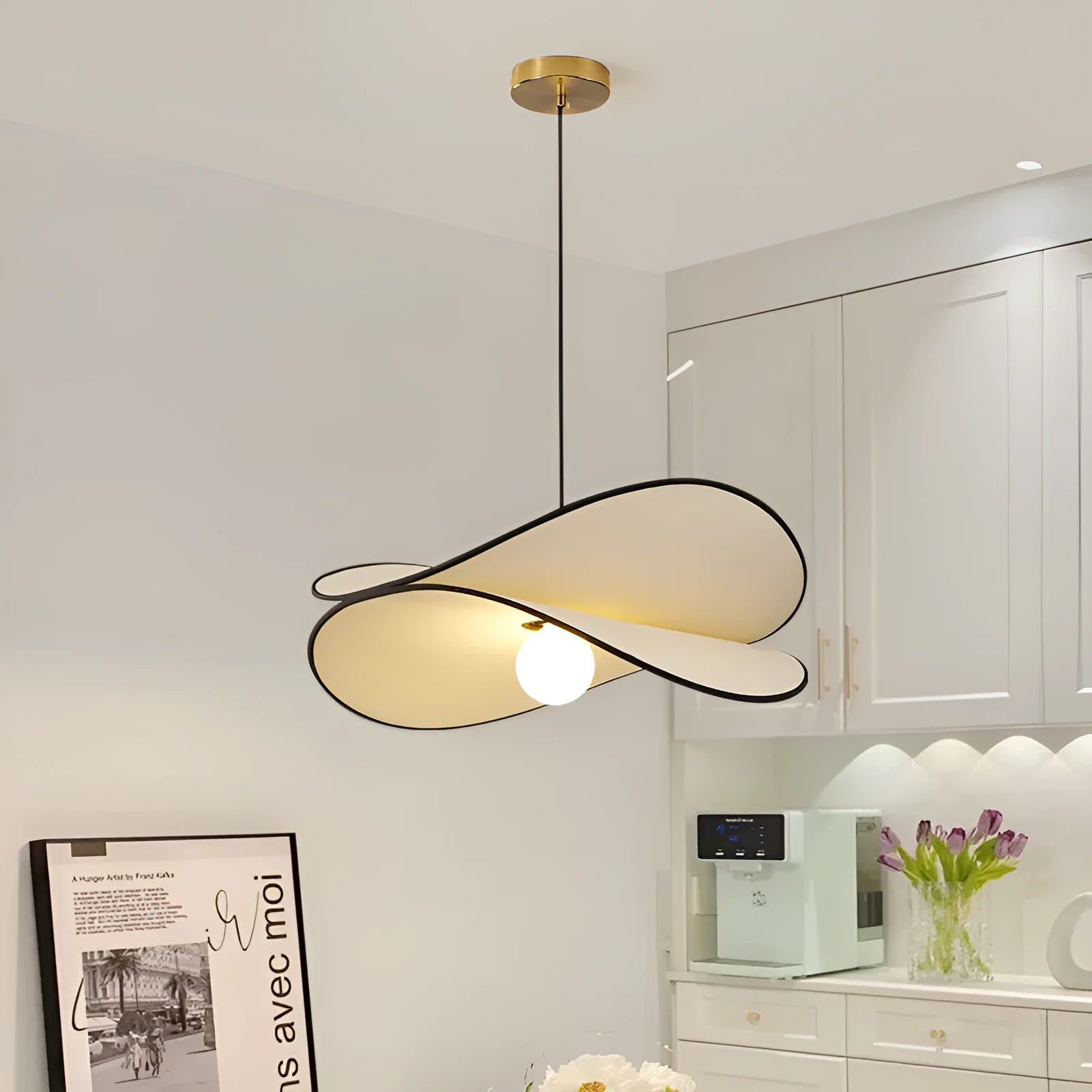 French artistic fabric potato chip chandelier pendant light for bedroom ceiling