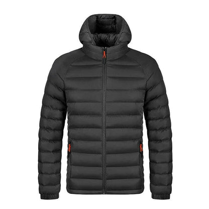 Cozy lightweight hooded jacket with pockets in various colors, perfect for men's winter fashion and outdoor activities