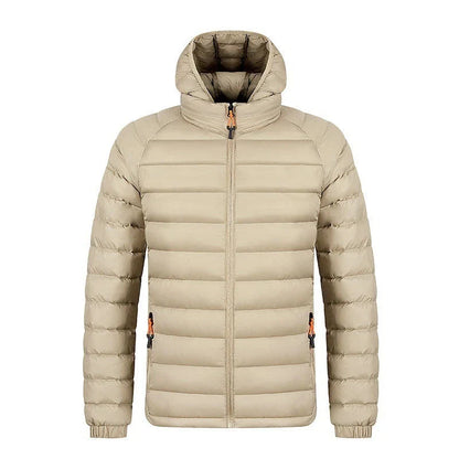Cozy lightweight hooded jacket with pockets in various colors, perfect for men's winter fashion and outdoor activities