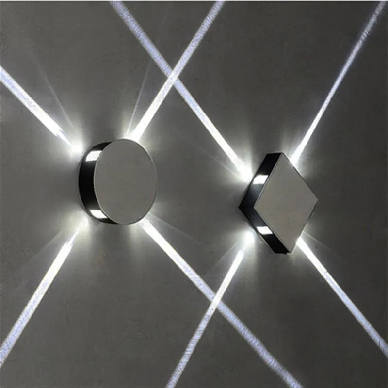 Modern square and round LED aluminium wall light with contemporary Chinese style design