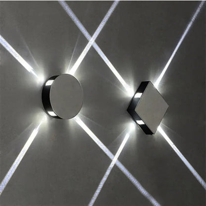 Modern square and round LED aluminium wall light with contemporary Chinese style design