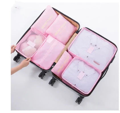 High-quality 6-in-1 waterproof travel organizer cubes in various colors for efficient packing and organization