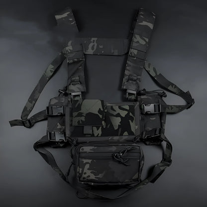 MK4 camouflage tactical chest vest with quick pull sleeve and expansion mount, imported nylon, average size