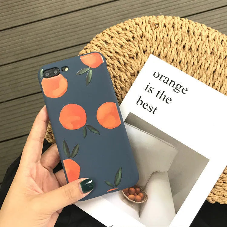 Orange silicone phone case for iPhone with all-inclusive soft shell design