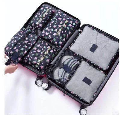 High-quality 6-in-1 waterproof travel organizer cubes in various colors for efficient packing and organization