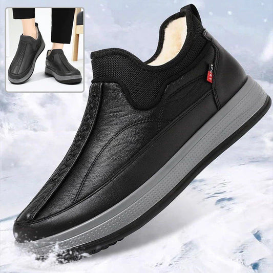 Cozy winter snow boots with fleece lining, round toe, and non-slip rubber sole for warmth and traction in cold weather