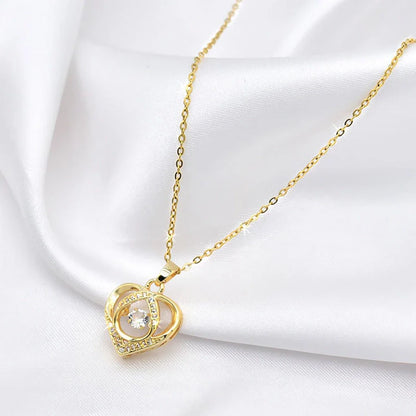 Elegant heart-shaped rhinestone clavicle necklace perfect for Valentine's Day gifts