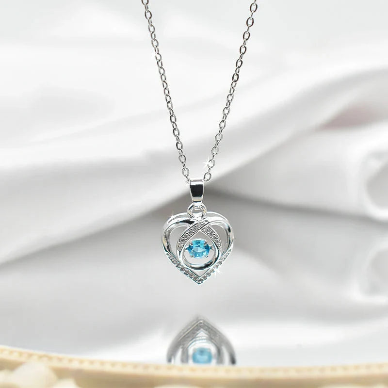 Elegant heart-shaped rhinestone clavicle necklace perfect for Valentine's Day gifts
