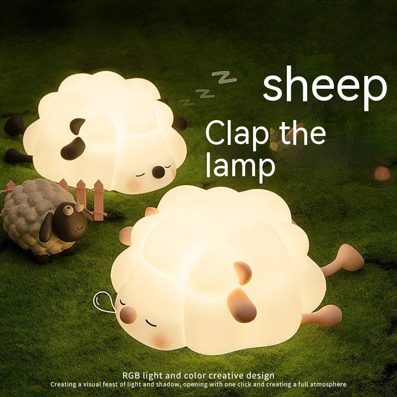 Adorable sheep-themed LED night light with adjustable brightness and 30-minute auto-off timer for kids' bedrooms