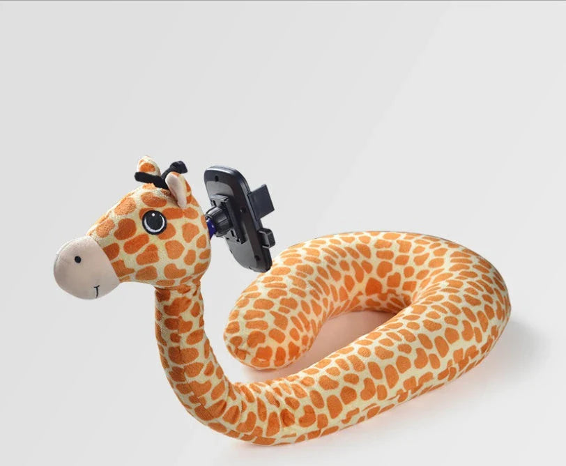 Cosy U-Shaped Pillow with Built-In Phone Holder - Luxurious Velvet Comfort in a Variety of Charming Colours
