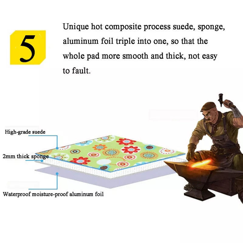 Waterproof outdoor picnic mat with cushioning, available in multiple designs