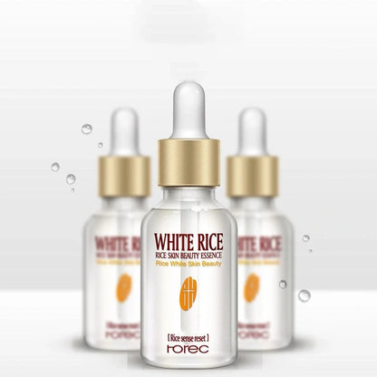 15ml bottle of White Rice Rejuvenating Moisturising Essence serum with white rice germ extract