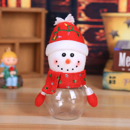 Christmas Candy Jar with festive toy lid for holiday treat storage